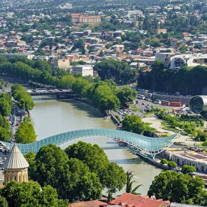Central Tbilisi, Rike Park and Bridge of Peace on the Kura (Mtkvari) River