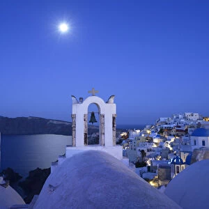 Churches at Oia, Santorini, Kyclades, South Aegean, Greece, Europe