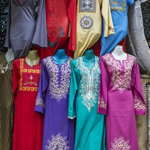 Colour womens dresses for sale, Khan el-Khalili bazaar (Souk), Cairo, Egypt