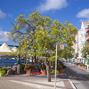 Curacao, Willemstad, Punda, Handelskade, Cafes on the waterfront