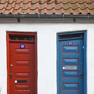 Denmark, Jutland, Aarhus, Mollestien street, traditional houses