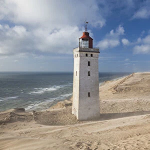 Denmark, Jutland, Lonstrup, Rudbjerg Knude Fyr Lighthouse, slowly being eroded into
