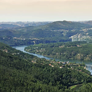 The Douro river at Pedorido and Oporto in the horizon. Portugal