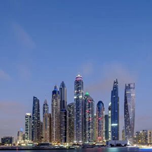 Dubai Marina at twilight, Dubai, United Arab Emirates