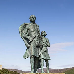 Emigrants Monument, Helmsdale, Sutherland, Highlands, Scotland, United Kingdom