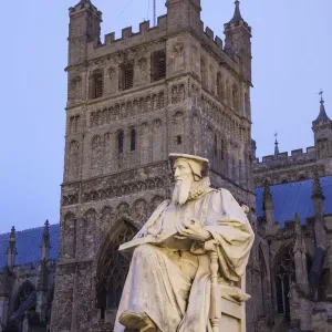 Exeter Cathedral Print: Richard Hooker Statue Exeter Cathedral Print: Richard Hooker Statue