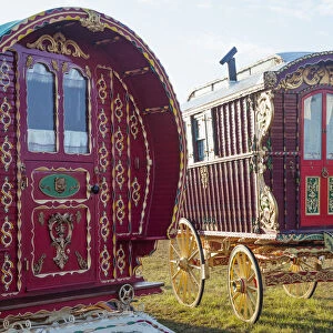 England, Dorset, Blanford, The Great Dorset Steam Fair, Gypsy Caravans