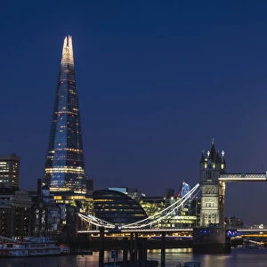 England, London, Tower Bridge and The Shard