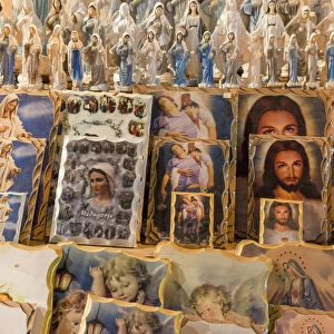Europe, Bosnia and Herzegovina, Medjugorje. Religious images in a gift shop