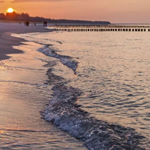 Evening mood on the beach of Zingst, Mecklenburg-Western Pomerania, Northern Germany