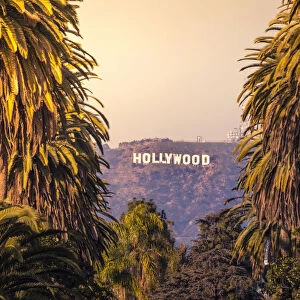 The famous Hollywood hills seen from Hollywood district, Los Angeles, California, USA