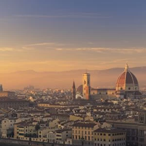 Florence, Tuscany, Italy. Panoramic view of Florence from Piazzale Michelangelo