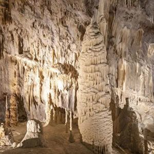 Frasassi caves, stunning rock formations under giant rock caves near Frasassi village