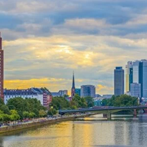 Germany, Hessen, Frankfurt Am Main, River Main, City Skyline