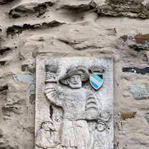 Germany, Rhineland Palatinate, Braubach, relief on the Pankgrafenturm