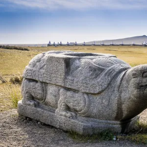 Giant tortoise statue at Erdene Zuu Monastery, Kharkhorin, Ovorkhangai Province