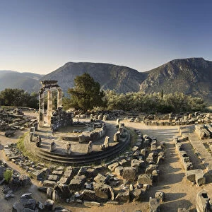 Greece, Delphi, Ancient Delphi, The Tolus at Temple of Athena Pronaia