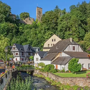 Grenzau with castle, Hohr-Grenzhausen, Brexbach valley, Kannenbackerland, Westerwald, Rhineland-Palatinate, Germany
