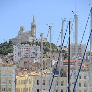 Harbour at Basilica Notre-Dame of the Garde, Marseille, Provence Alpes Cote d Azur