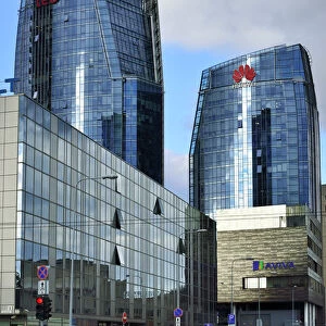 High-rise office buildings in the modern city. Vilnius, Lithuania