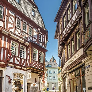 Historic half-timbered houses in the old town of Limburg, Lahn valley, Hesse, Germany