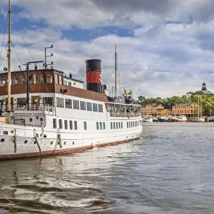 Historic steamship in Stockholm harbor, Sweden