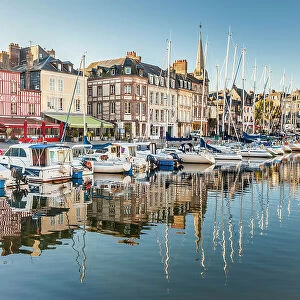 Honfleur harbor in the morning light, Calvados, Normandy, France