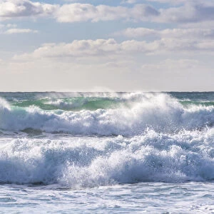 Incoming waves on the North Cornish coast, Boobys Bay, Cornwall, England