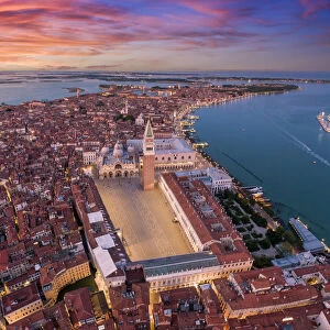 Italy, Veneto, Venice, Aerial view of St Marks square
