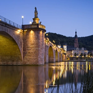 Karl Theodor Bridge at dusk, Heidelberg, Baden-Wurttemberg, Germany