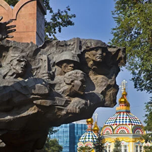Kazakhstan, Almaty, Panfilov Park, Park of Heroes, Panfilov Heroes war memorial, with