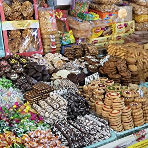 Kyrgyzstan, Bishkek, Osh bazaar, biscuits (cookies) for sale