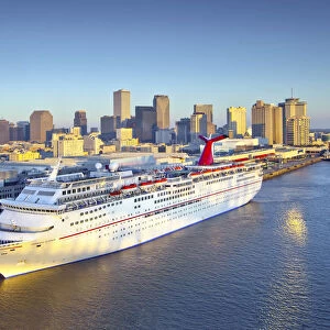 Louisiana, New Orleans, Port Of New Orleans, Cruise Ship, Mississippi River, Skyline