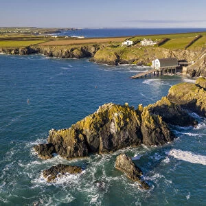 Merope Rocks and the Padstow Lifeboat Station on Trevose Head, Cornwall, England