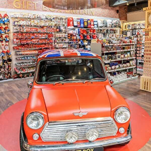 A mini car in a souvenir shop, London, England, UK