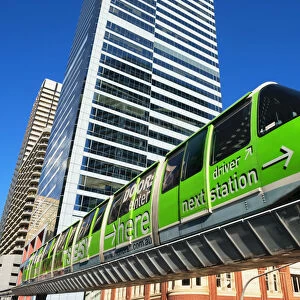 Monorail through city, Sydney, New South Wales, Australia