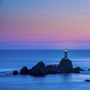 Moon over Corbiere Lighthouse, Jersey, Channel Islands