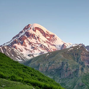 Mount Kazbek at sunrise, Stepantsminda, Mtskheta-Mtianeti, Georgia