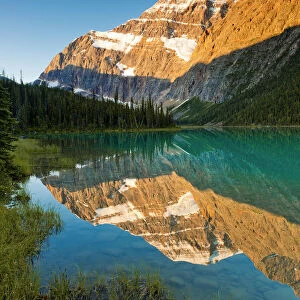 Mt. Edith Cavell Reflecting in Cavell Lake, Jasper National Park, Alberta, Canada