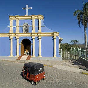 Nicaragua, San Juan de Oriente, Pueblo Blanco, Church, Mombacho Volcano, Three Wheeled