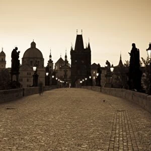 Old Town & Charles Bridge at Dawn, Prague, Czech Republic
