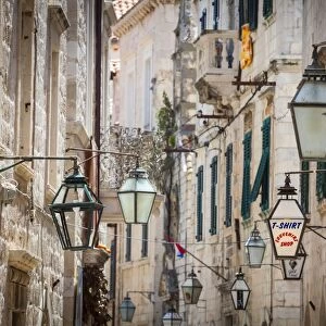Picturesque street in the Stari Grad (Old Town), Dubrovnik, Dalmatia, Croatia