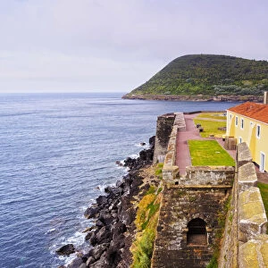 Portugal, Azores, Terceira, Angra do Heroismo, View of the Fort Sao Sebastiao