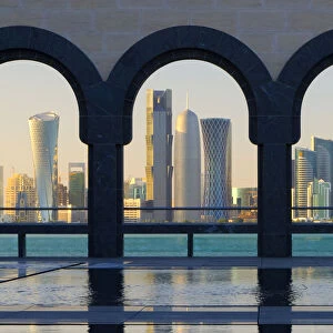Qatar, Doha, Doha Skyline, Al Bidda Tower, Palm Tower West, Burj Qatar and Tornado