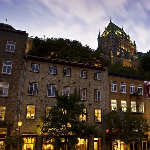 Quebec City, Canada. The Chateau Frontenac from the lower town or bas ville in old