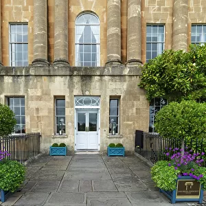 The Royal Crescent Hotel and Spa on the Royal Crescent in Bath, Somerset, England. Summer (June) 2019