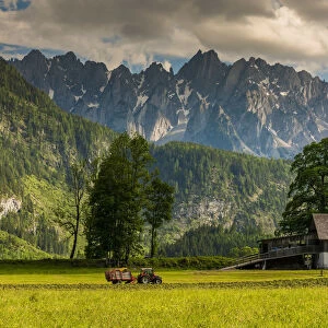 Rural mountain landscape, Gosau, Upper Austria, Austria