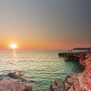 San Vito lo Capo, Sicily. Elevated view of the coastline called Macari at sunset