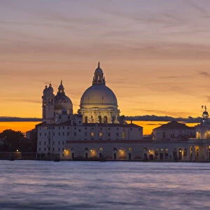 Santa Maria della Salute Basilica from San Giorgio Maggiore Island at dusk, Venice