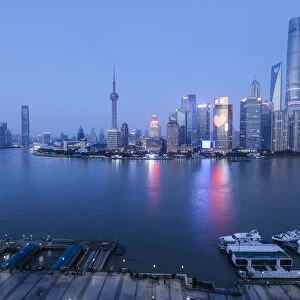 Skyline of Pudong from The Bund, Shanghai, China